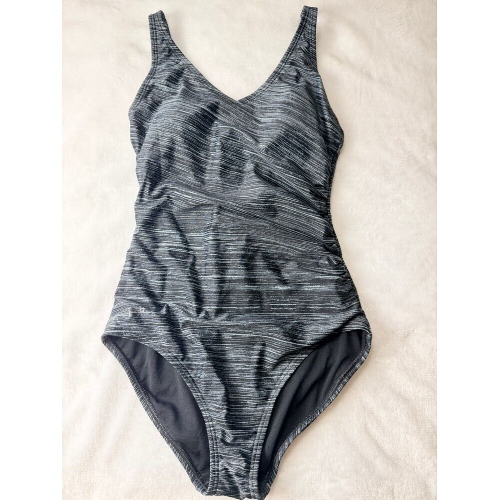 Speedo One Piece Swimsuit Tummy Control Ruched Size 10